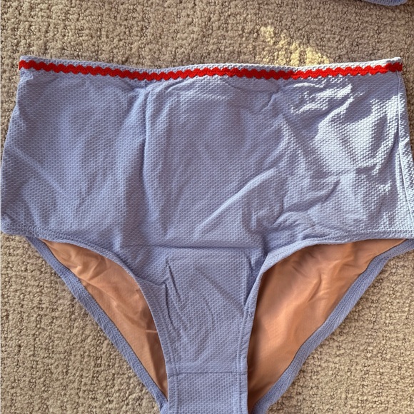 J Crew Blue One Shoulder Ric Rac Bikini - Picture 3 of 6